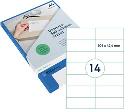 Etiket Rillprint 105x42.4mm mat transparant  350 stuks