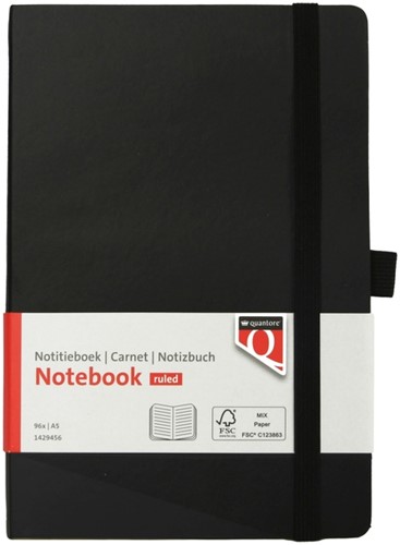 Notitieboek Quantore A5 flex lijn 192blz 80gr zwart