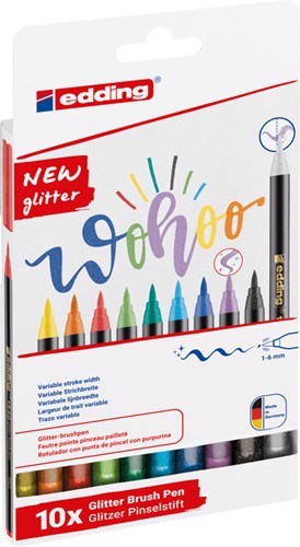 Brushpen edding 1340 glitter assorti set à 10 stuks-2