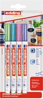 Krijtstift edding 4085 by Securit rond 1-2mm mtl assorti blister à 4st