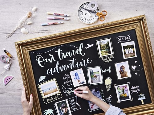 Krijtstift edding 4085 by Securit rond 1-2mm mtl assorti blister à 4st-3