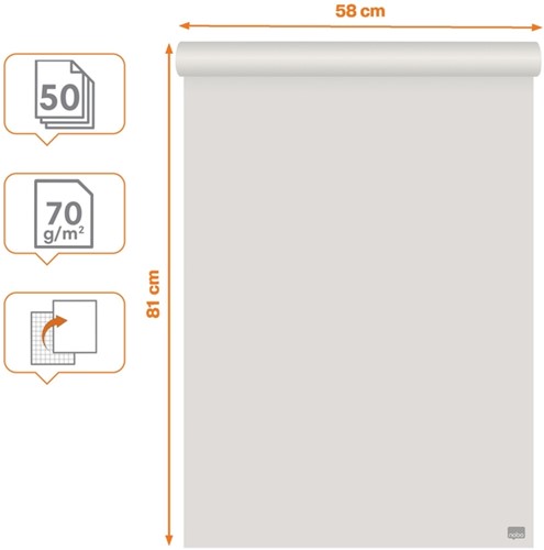 Flipoverpapier Nobo gerecycled 58x81cm dubbelzijdig rol 50 vel-2