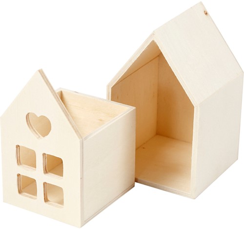 Huis met lade Creativ Company 10.8x6.8 cm hout-2