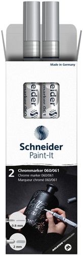Viltstift  Schneider Paint-it 060 - 061 2.0mm en 0.8mm mtl chrome 2st