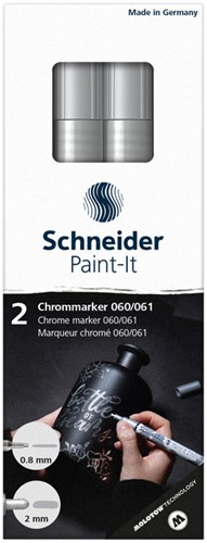 Viltstift  Schneider Paint-it 060 - 061 2.0mm en 0.8mm mtl chrome 2st-2