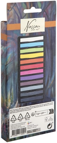 Pastelkrijt Nassau fine art zacht blister 12 stuks assorti-2