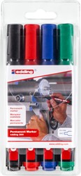 Permanent marker edding 300, rond, 1.5-3mm, assorti, blister à 4 stuks