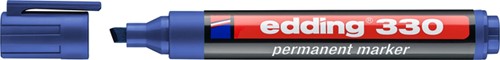 Permanent marker edding 330, schuin, 1.5-5mm, blauw