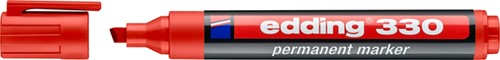 Permanent marker edding 330, schuin, 1.5-5mm, rood