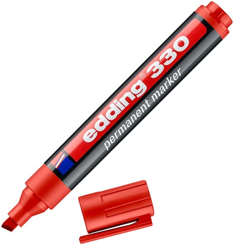 Permanent marker edding 330, schuin, 1.5-5mm, rood-3