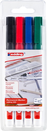 Permanent marker edding 400 creatief, rond, 1mm, assorti