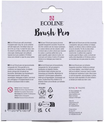 Brushpen Talens Ecoline set à 10 stuks primair-1