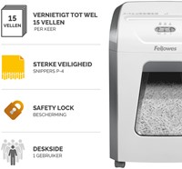 Papiervernietiger Fellowes Powershred 15C snippers 4x40mm wit-1