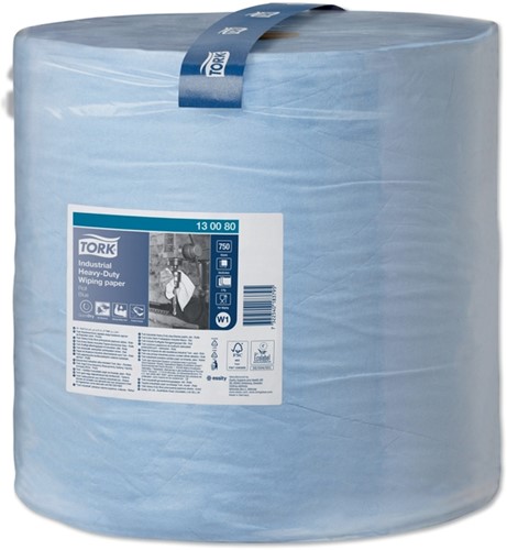 Poetspapier Tork W1 Heavy-Duty Industrial Premium 3-laags 750 vel blauw 130080