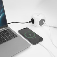 Stekkerblok ACT 3 voudig  inclusief 2x USB C/A 1.5 meter wit/grijs-14