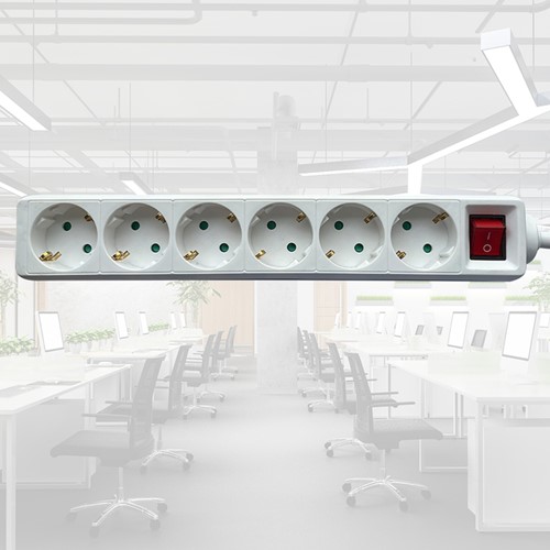 Stekkerdoos BRASQ  6 voudig 1.4 meter wit-5