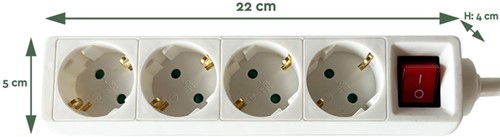 Stekkerdoos BRASQ  4 voudig 3 meter wit-2