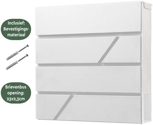 Brievenbus BRASQ PB200 Deluxe wand wit-2