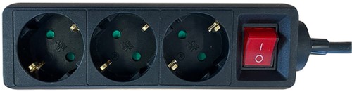 Stekkerdoos BRASQ  3 voudig 1.4 meter zwart