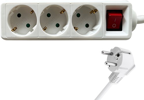 Stekkerdoos BRASQ  3 voudig 1.4 meter wit-1