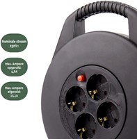 Kabelhaspel BRASQ  4 voudig 10 meter zwart-2