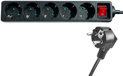 Stekkerdoos BRASQ  5 voudig 1.4 meter zwart-1