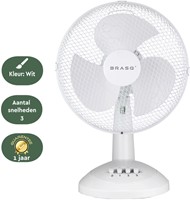 Tafelventilator BRASQ F400 Ø 30cm wit-3