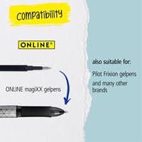 Gelschrijvervulling Online Magixx medium rood blister à 3 stuks-3