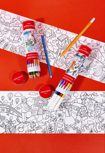 Viltstift Caran d'ache Swisscolor met poster koker à 10 kleuren-1