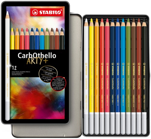 Kleurpotloden STABILO CarbOthello kalkpastel assorti blik à 12 stuks-3