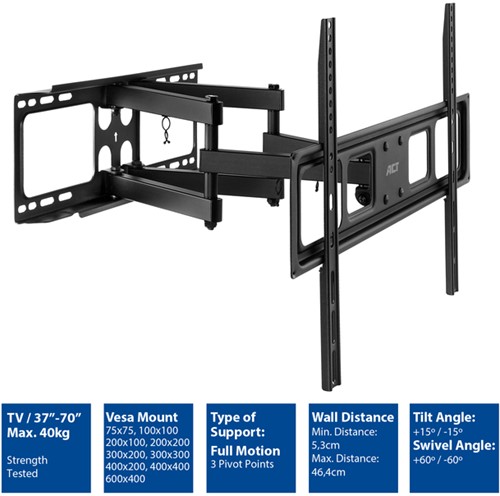 TV wandsteun ACT Full motion 37 tot 70 inch VESA-3