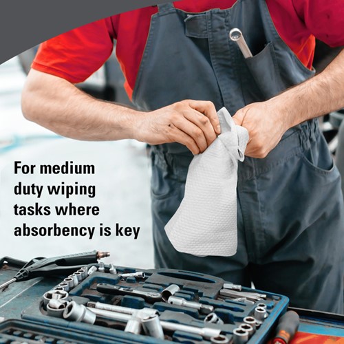 Poetsdoek WypAll X70 PowerClean 305x317mm 12x76vel wit 8387-2