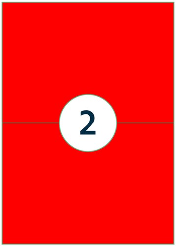 Etiket Rillprint 210x148mm fluor rood 200 stuks-3
