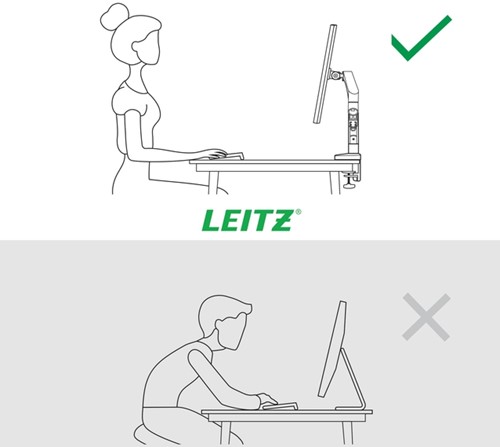 Monitorarm Leitz Ergo ruimtebesparend dubbel donkergrijs-2