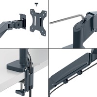 Monitorarm Leitz Ergo ruimtebesparend dubbel donkergrijs-6