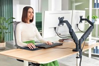 Monitorarm Leitz Ergo ruimtebesparend dubbel donkergrijs-11