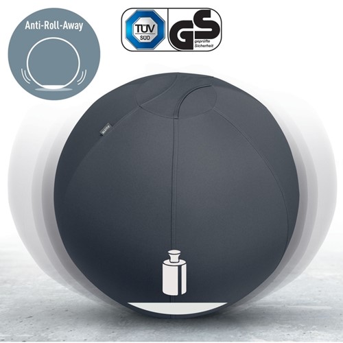 Actieve zitbal Leitz Ergo 75cm anti-rol donkergrijs-5