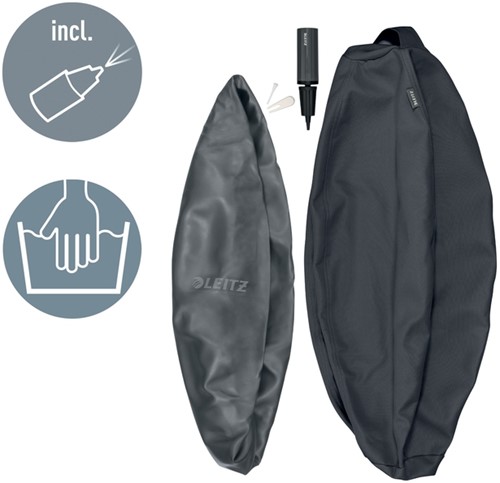 Actieve zitbal Leitz Ergo 75cm anti-rol donkergrijs-12