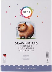 Tekenblok Qrea A4 50 vel 90gr gelijmd