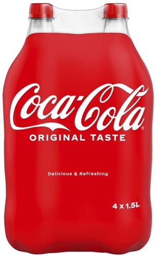 Frisdrank Coca Cola regular petfles 1.5 liter (prijs per fles)