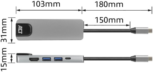 Dockingstation ACT USB-C 4K voor 1 HDMI monitor-3