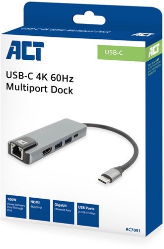 Dockingstation ACT USB-C 4K voor 1 HDMI monitor-4
