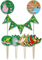 Cake decoratie Jungle 9 stuks