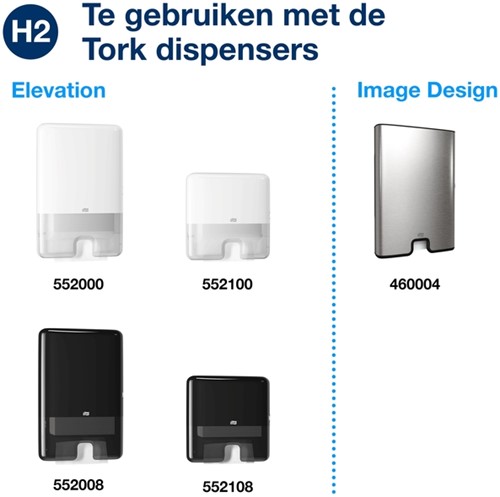 Handdoek Tork H2 Xpress compressed Premium multifold 2-laags 212x240mm 12x225 vel wit 100889-3