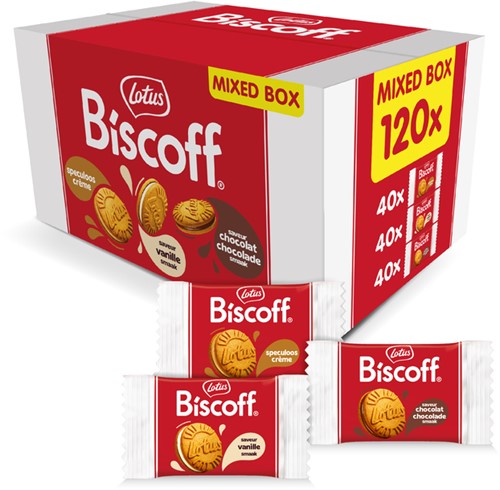 Koekjes Lotus Biscoff sandwich mix doos 120 stuks
