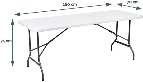 Vouwtafel BRASQ 180x70x74cm FT180 wit-2