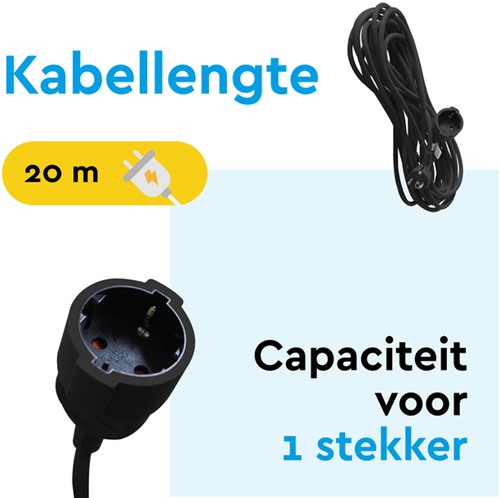 Verlengkabel BRASQ 20m zwart-2