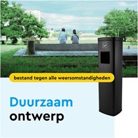 Afvalbak met asbak BRASQ 20 liter AT400 zwart-2