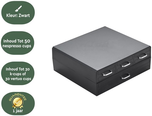 Koffiecapsulehouder BRASQ CD400 zwart-3