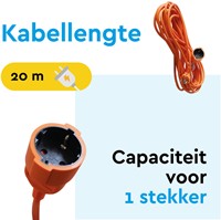 Verlengkabel BRASQ 20m oranje-2